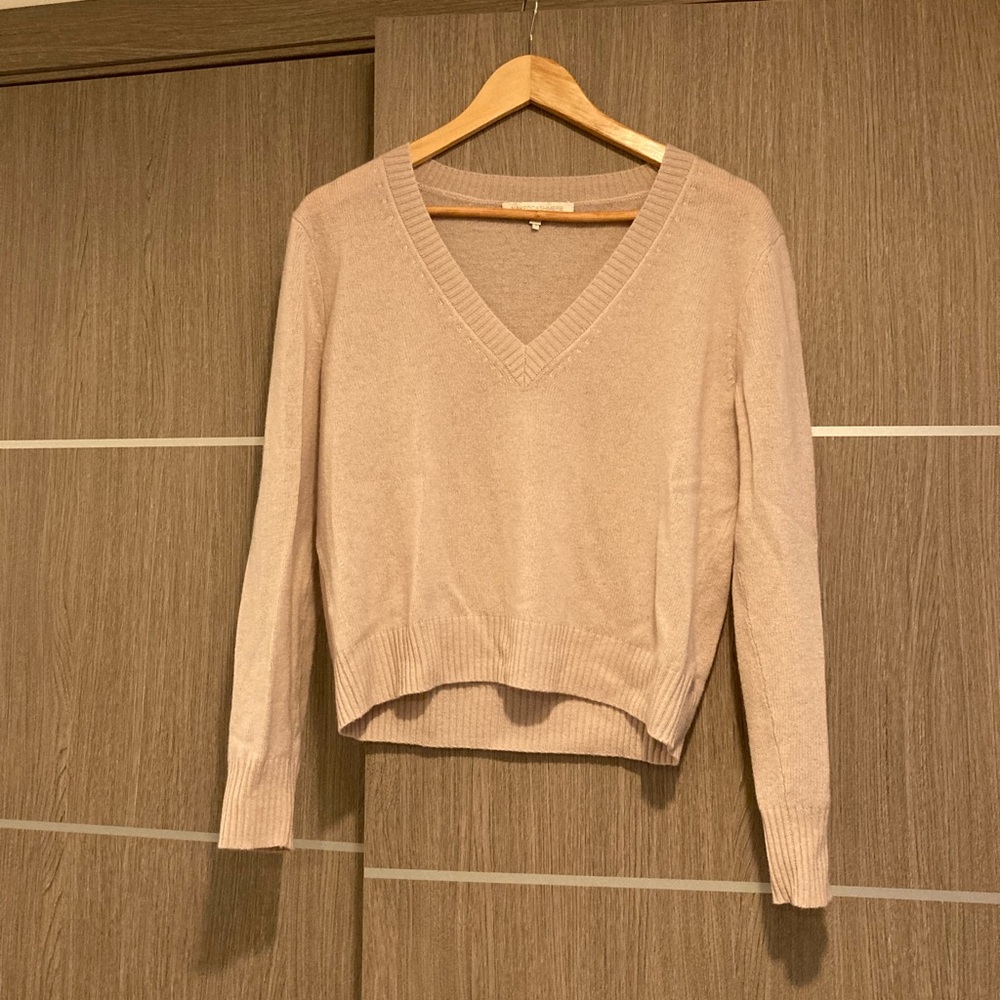 NakedCashmere pink v-neck 100% cashmere sweater